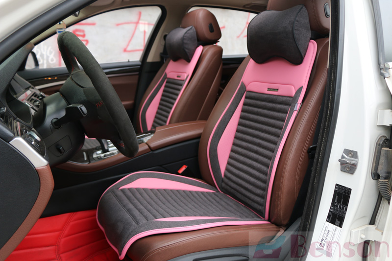 وسادة مقعد السيارة الوردي